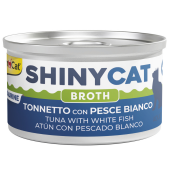 Пълноценна консервирана храна за котки GimCat SHINYCAT TUNA WITH WHITE FISH парченца риба тон и бяла риба в натурален бульон